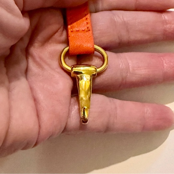 Leather Equestrian Snaffle Horse Bit Design Double Wrap Bracelet ~ Orange Gold - Picture 7 of 12